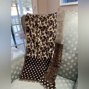 Polka Dots Stripes Spots 22” x 68” Very Thin Knit Scarf